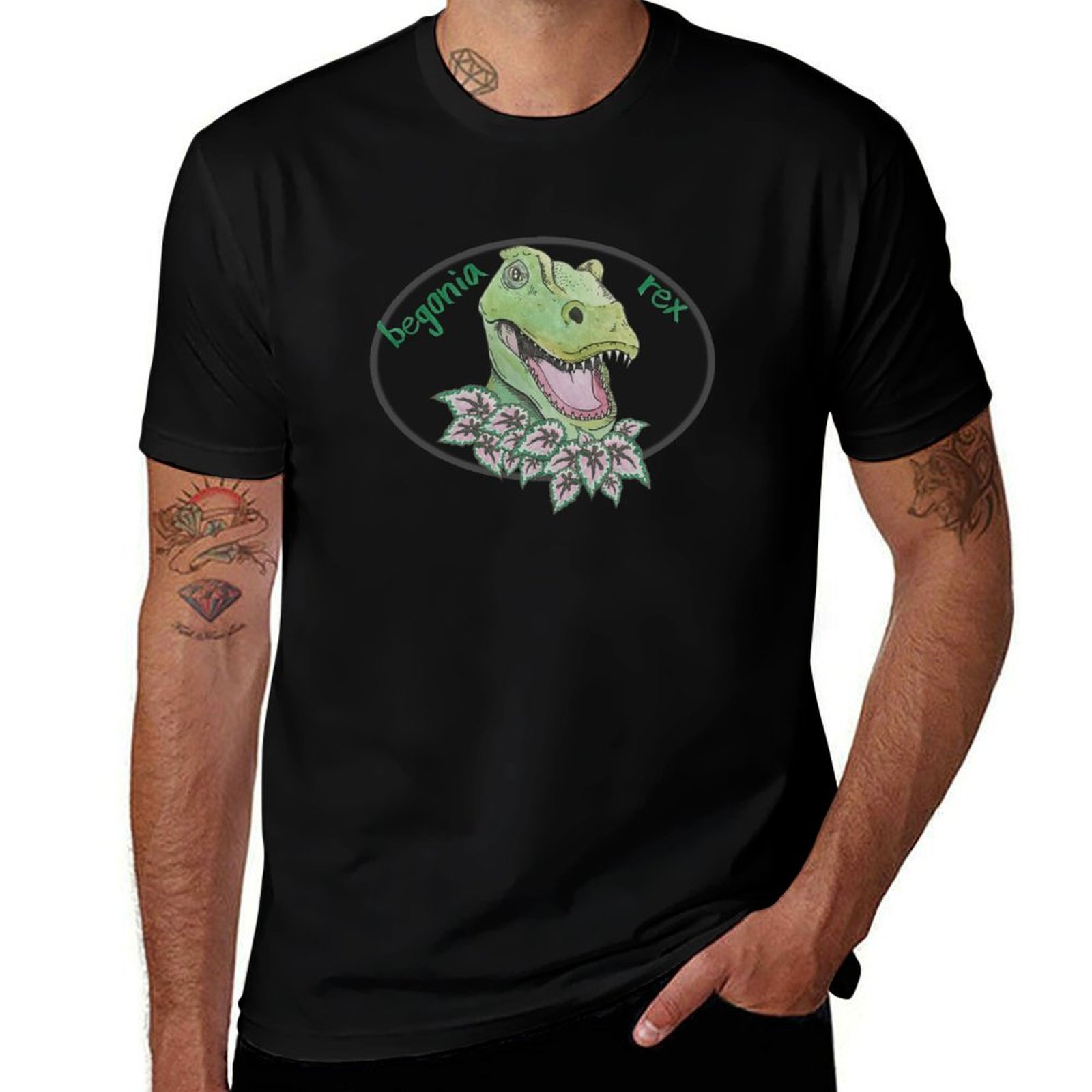 Begonia Rex - T-shirt T rex begonia, codzienny, z